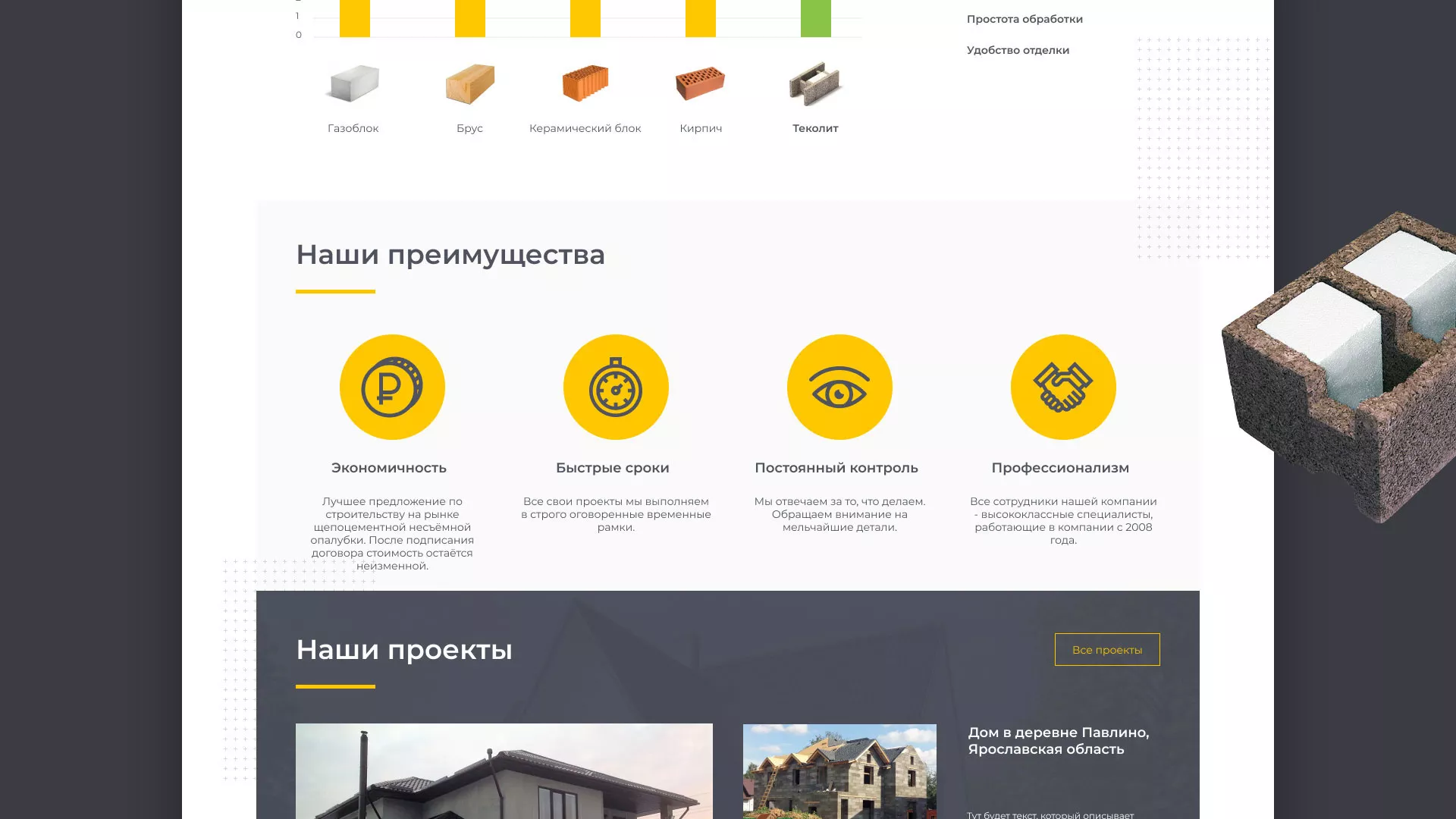 Создание сайта для строительной компании «ЭКОДОМ» в Люберцах