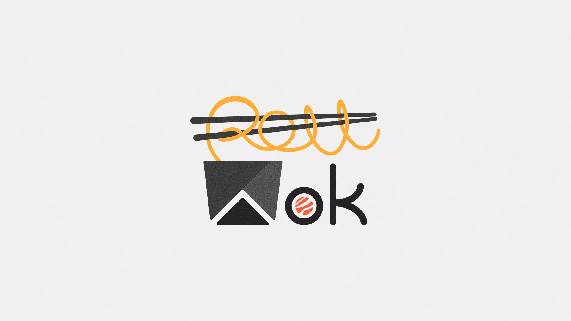 Разработка логотипа суши-бара «Roll Wok Club» в Люберцах